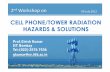 CELL PHONE/TOWER RADIATION HAZARDS & … · A Cell phone transmits 1 to 2 Watts of power SAR (Specific absorption rate) - Rate at which radiation is absorbed by human body, measured