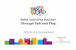 Early Learning Success Through Talk and Play · Early Learning Success Through Talk and Play ... (CLP) and the Pittsburgh ... Microsoft PowerPoint - GPGS Buzzword Presentation