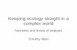 Keeping ecology straight in a complex world · Keeping ecology straight in a complex world ... • Taxation in over 30 units ... Memory changes from inertial to.