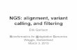 calling, and filtering NGS: alignment, variant March 3 ... · implications. Minetti CA, Remeta DP, ... by synthesis (Illumina) ... assign too much significance to the particular