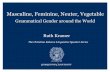 Masculine, Feminine, Neuter, Vegetablefaculty.georgetown.edu/rtk8/University of Mary Washington talk.pdf · Masculine, Feminine, Neuter, Vegetable ... All nouns denoting men are masculine.