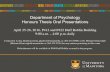 Department of Psychology Honours Thesis Oral Presentations · Department of Psychology Honours Thesis Oral Presentations April ... Strategies to Overcome Social Change ... and International