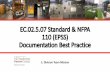 EC.02.5.07 Standard & NFPA 110 (EPSS) Documentation … · EC.02.5.07 Standard & NFPA 110 (EPSS) Documentation Best Practice 1: ... EP 4 -At least weekly ... , then it must test the