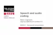 Speech and audio coding - perso.telecom-paristech.fr · Institut Mines-Telecom Speech and audio coding Marco Cagnazzo, cagnazzo@telecom-paristech.fr MN910 – Advanced compression