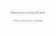 Deconstructing OCaml - GitHub Pages · •Statically typed: Java, C, C++, C# •Dynamically typed: Lisp, Scheme, Perl, Smalltalk •Strongly typed (Java) vs. weakly typed (C, C++)