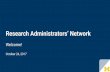 Research Administrators’ Network - ORSP | .Research Administrators’ Network Debbie Talley, ...