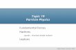 Topic 19 Particle Physics - cod.edu · Topic 19 Particle Physics Fundamental Forces Hadrons - quarks - structure inside nucleon Leptons Modern Physics Lecture 25, Slide 1
