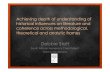 Achieving depth of understanding of historical influences ... · historical influences on literature and coherence across methodological, theoretical and analytic frames ... Research