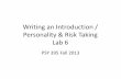 Writing an Introduction / Personality & Risk Taking Lab 6 kvampete/Lab 6.pdf · Writing an Introduction