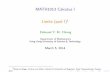 MATH1013 Calculus Imachiang/1013/Notes/1013_limit_I_Feb2014.pdf · MATH1013 Calculus I Limits (part I)1 Edmund Y. M. Chiang Department of Mathematics Hong Kong University of Science