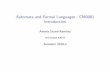Automata and Formal Languages - CM0081 .Automata and Formal Languages - CM0081 Introduction Andrés