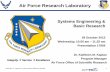 Air Force Research Laboratory · Air Force Research Laboratory ... Air Force Office of Scientific Research . Systems Engineering & Basic Research . ... integrated isogeometric structural