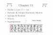 No Slide Titlesrjcstaff.santarosa.edu/~lwillia2/2B/2Bch13.pdf · Chapter 13 • Hooke’s Law: F = - kx • Periodic & Simple Harmonic Motion • Springs & Pendula ... •Worked in