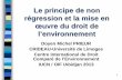 Le principe de non régression et la mise en œuvre du droit ... · œuvre du droit de l’environnement Doyen Michel PRIEUR . CRIDEAU-Université de Limoges . Centre International