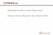 Workplace Violence Risk Assessment Ontario Shores … · Workplace Violence Risk Assessment Ontario Shores Research Day ... • High levels of workplace violence and harassment in