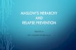 MASLOWâ€™S HIERARCHY AND RELAPSE PREVENTION .maslowâ€™s hierarchy and relapse prevention presented
