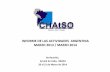 INFORME DE LAS ACTIVIDADES ARGENTINA …€¦ · CeldaAR420070 Canal Emilio Mitre Diciembre 2013. ... En Producción Propósito 4….…….. ... IHO Commission on Promulgation of