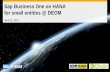 Sap Business One on HANA for small entities @ DEOMsapevents.be/SFL/presentations/track1/Customer Case... · Sap Business One on HANA for small entities @ DEOM June 01, 2016