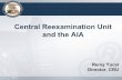Central Reexamination Unit and the AIA · Remy Yucel Director, CRU Central Reexamination Unit and the AIA . Central Reexamination Unit at a Glance 2 • GS-15 Reexamination Specialists
