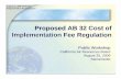 Proposed AB 32 Cost of Proposed Implementation Fee Regulation · Implementation Fee Regulation Proposed Welcome and Introduction ccworkshops@arb.ca.gov ... Total 411.7 $63.1 100.0