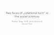 Two faces of „relational turn“ in the social sciences Selg_IASR Lecture III (Two... · Peter Bachrach and Morton Baratz „Two faces of power“ American Political Science Review