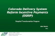 Colorado Delivery System Reform Incentive Payments (DSRIP) 10 25 OAB... · Colorado Delivery System Reform Incentive Payments (DSRIP) Hospital Transformation Program Matt Haynes 2016.