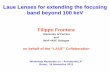 Laue Lenses for extending the focusing band beyond 100 keV · Filippo Frontera University of Ferrara and INAF-IASF, Bologna on behalf of the “LAUE” Collaboration Laue Lenses for