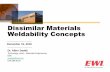 Dissimilar Materials Weldability Concepts - ewi.org .3 December 15, 2015 Dissimilar Materials Weldability