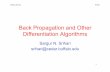 Back Propagation and Other Differentiation Algorithmssrihari/CSE676/6.6 BackPropagation.pdf · – Backpropagation is an algorithm that computes the chain rule, with a specific order