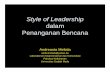 Style of Leadership - Bencana Kesehatan Indonesiabencana- .Style of Leadership dalam Penanganan Bencana