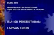 ISU-ISU PERSEKITARAN: LAPISAN OZON 9 OZONE LAYER DEPLETION... · dan dipecahkan menjadi dua atom oksigen. Atom-atom oksigen ini akan bergabung dengan molekul oksigen lain untuk membentuk