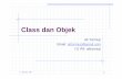 Class dan Objek - Khairuddin Bima | Kumpulan … OO Object adalah: Definisi Informal : sebuah object adalah representasi dari sebuah entitas, baik fisik, konseptual maupun software.