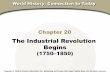 The Industrial Revolution Begins - historyrogalski.weebly.com · Chapter 20, Section A Turning Point in History The Industrial Revolution was a long, slow, uneven process in which