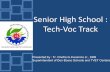 Senior High School : Tech-Voc Track · SMAW NC 1 Industrial ... School Policies / SOP Student Affairs and Activities OJT : Industries to accommodate the students for OJT Pastoral