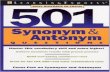 501 Synonym & Antonym Questions - ibpsexam.co.in · The LearningExpress Skill Builder in Focus Writing Team is comprised of experts in test preparation, as well as educators and teachers