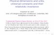 Physical dimensions and units, universal constants and ... · Physical dimensions and units, universal constants and their relativistic invariance Friedrich W. Hehl Univ. of Cologne
