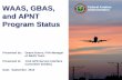 WAAS, GBAS, and APNT Program Status · Federal Aviation WAAS, GBAS, Administration and APNT Program Status Presented by: Deane Bunce, FAA Manager of SBAS Team Presented to: Civil