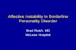 Affective Instability in Borderline Personality Disorder · Evidence That BPD not Part of Bipolar Spectrum • Mood reactivity in BPD and bipolar disorder defined differently •