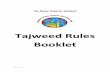 Tajweed Rules Booklet - alnoorschoolaberdeen.com · {Tajweed Rules} Contents • Makhraj of Letters Page ۳ • Signs (Harakat) Page ٥ • Hard Letters and Soft Letters Page ۸