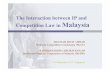 The Interaction between IP and Competition Law in Malaysia · Competition Law in Malaysia DHANIAH BINTI AHMAD Malaysia Competition Commission (MyCC) RASHIDAH RIDHA SHEIKH KHALID Intellectual