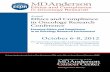 Annual Ethics and Compliance in Oncology Research Conference MD_Anderson_Ethics_and... · Ethics and Compliance in Oncology Research ECOR Annual Ethics and Compliance in Oncology