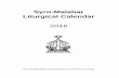 Syro-Malabar Liturgical  ¢  Syro-Malabar Liturgical Calendar 2016 Syro-Malabar Major Archiepiscopal