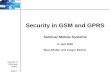 Security in GSM and GPRS - csg.uzh.ch fileSecurity in GSM and GPRS Seite 5 GSM Architektur • Spezifizierte Sicherheitsmassnahmen – Personal Identification Number PIN – International