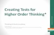 Creating Tests for Higher Order Thinking*thinkingschoolsacademy.org/wp-content/uploads/2014/03/Creating-Tests... · Lesson Objectives: 1. The learner will (TLW) understand that tests