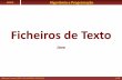 Ficheiros de Texto - Departamento de Engenharia Informáticanfreire/FICHEIROS de TEXTO - Java.pdf · Lê ficheiro de texto, chamado notas, contendo nomes e notas de alunos separados
