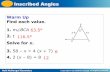 Inscribed Angles - Effingham County Schools / Overvie€¦ · Holt McDougal Geometry Inscribed Angles An inscribed angle is an angle whose vertex is on a circle and whose sides contain