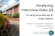 Analysing Interview Data (2) - University of Warwick · Week 4 Different approaches to analysing interview data in practice Deductive analysis Inductive analysis Overview of assessing