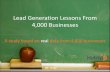 Lead Generation Lessons From 4,000 Businesses - HubSpot · Tweet this Presentation Share on Facebook Share on LinkedIn Lead Generation Lessons From 4,000 Businesses A study based
