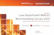 2013 Edition Law Department Metrics Benchmarking Survey 2013 · The Law Department Metrics Benchmarking Survey, 2013 Edition, provides benchmarks on staffing, expenses, outside counsel,