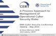 A Process Approach to Management of Operational Cyber ...€¦ · A Process Approach to Management of Operational Cyber Security Risks Antione Manson, DHS Jim Cebula, CERT DOE Cyber